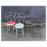 4 Heart Shaped Parlor Chairs