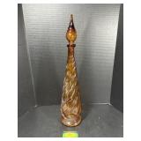 26" Amber Art Glass Apothecary Bottle