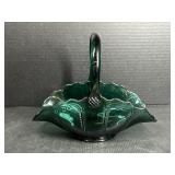 Blue Green Glass Basket