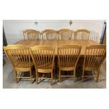 Sold Oak Table With 8 Chairs