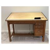 Vintage Oak Drafting Table Desk