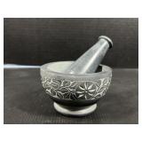 Carved Stone Mortar & Pestle Set