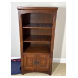 Mission Style Oak Bookcase Cabinet