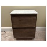 2 Drawer Marble Top End Table