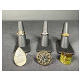 Fashion Ring Assortment with Stone Designs