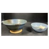 Blue Studio Pottery Bowls & Dip Bowl