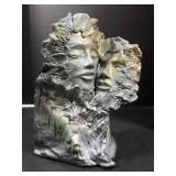 Signed Green Man Faces Studio Sculpture
