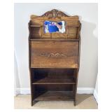 Antique Oak Drop-Front Secretary Bookcase