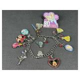 Disney Charm Bracelet and Pin