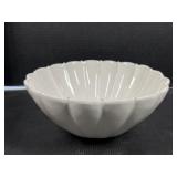 White Scalloped Stoneware Serving Bowl