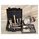 Tool Box with Hammers, Files & Shop Lights