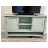 Distressed Green TV Console Cabinet