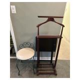 Wood Valet Stand & Metal Vanity Stool