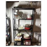 Metal Shelf & Contents