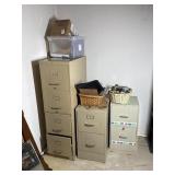 3 Metal Filing Cabinets & More