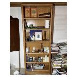 Wooden Bookcase & Contents