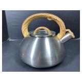 Stainless Steel Tea Kettle with Faux Wood Handle