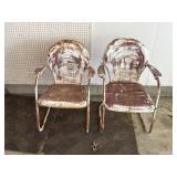 Vintage Metal Clamshell Chairs