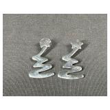 Sterling Silver Abstract Star Earrings