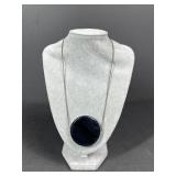 Sterling Silver Black Pendant Necklace