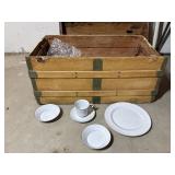 Vintage Chest  With American Limoges Dishware