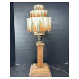 22ï¿½ Art Deco Table Lamp with Painted Shade