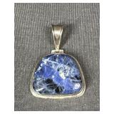 Sterling Silver & Blue Stone Pendant