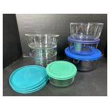 Pyrex and anchor Hocking clear Glass Storage