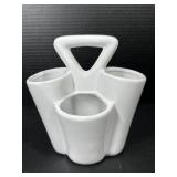 White Ceramic Utensil Holder Caddy