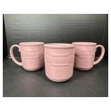 3 Longaberger pink Mugs