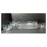 Clear Glassware food storage and bake dish