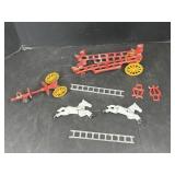 Vintage Cast Iron Toy Fire Wagon