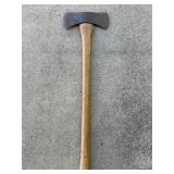 Vintage Double Bit Axe with Wood Handle -36"