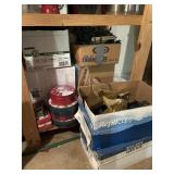 Shelf of Christmas Decor and More