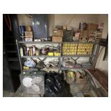 2 Metal Shelves and Contents Hardware and More