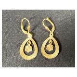 Milor 14K Gold Italy Teardrop Earrings