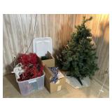 Small Christmas trees and Artificial Floral Decor