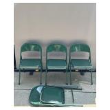 4 Green Metal Chairs