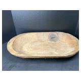 Hand-Carved Wooden Dough Bowl