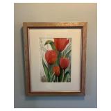 Framed Tulip Watercolor Painting