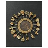 Vintage Stickpin Wreath Brooch