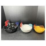 Decorative Chicken Nesting Bowls, Set of 3
