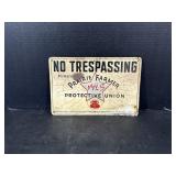 Prairie Farmer Protective Union Metal Sign