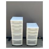 2 Rolling Plastic Drawer Organizers