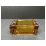Heavy Amber Glass Ash Tray