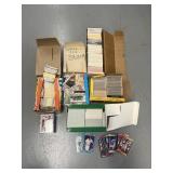 Box of baseball cards and more