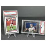 1991 and 1983 Joe Montana stickers and Card