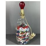 18ï¿½ Glass Jug Lamp Filled With Marbles