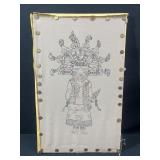 Signed Kachina Canvas Folk Art Panel