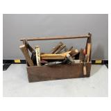 Wooden Toolbox With Handtools